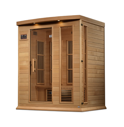 Maxxus K-Series 3-Person Near Zero EMF FAR Infrared Sauna – Hemlock