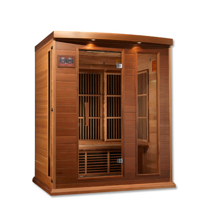 Maxxus 3-Person Low EMF FAR Infrared Sauna – Red Cedar