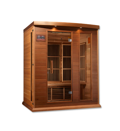 Maxxus 3-Person Near Zero EMF FAR Infrared Sauna – Red Cedar