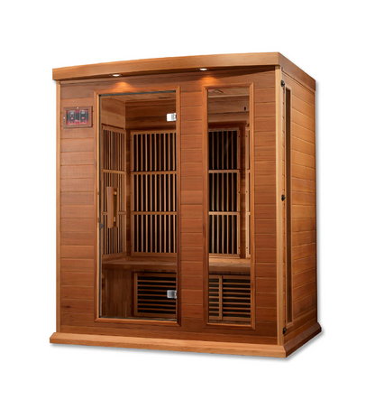Maxxus 3-Person Low EMF FAR Infrared Sauna – Red Cedar