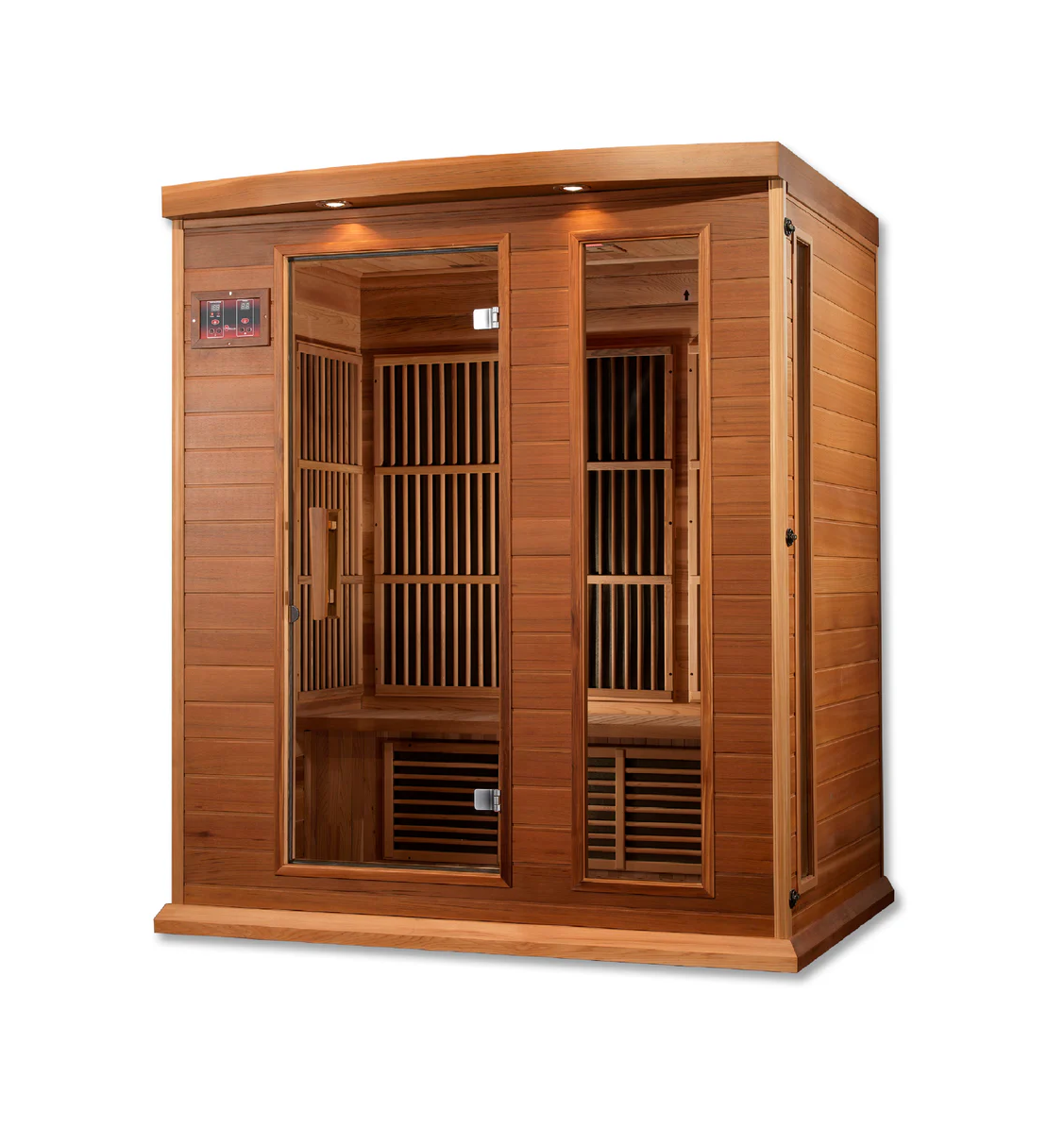 Maxxus 3-Person Near Zero EMF FAR Infrared Sauna – Red Cedar