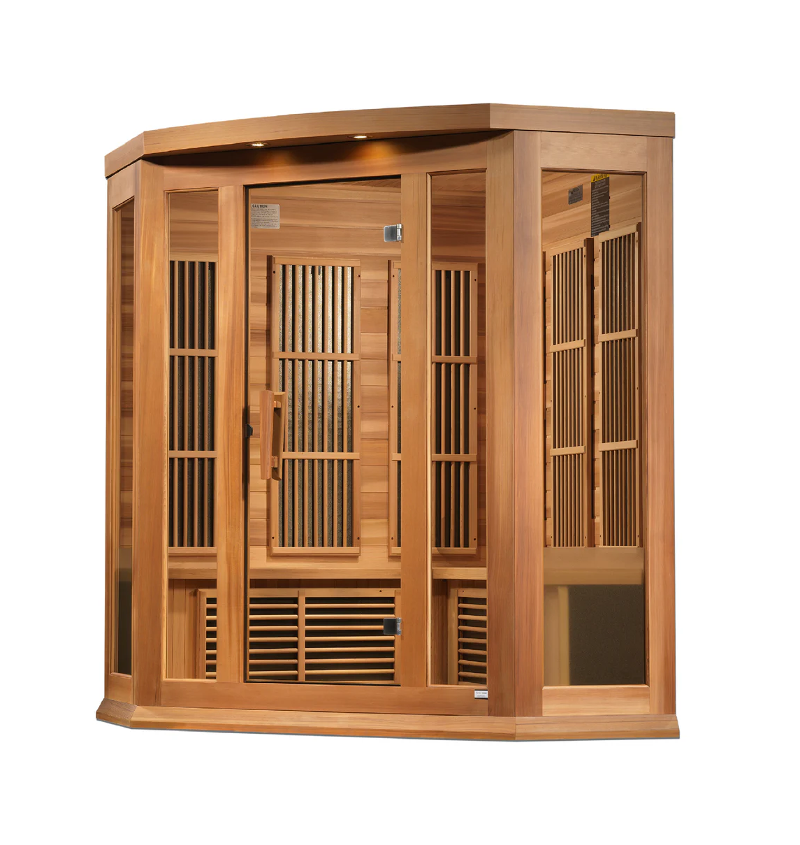Maxxus 3-Person Corner Low EMF FAR Infrared Sauna – Red Cedar
