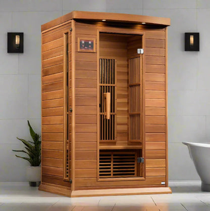 Maxxus 2-Person Near Zero EMF FAR Infrared Sauna – Red Cedar