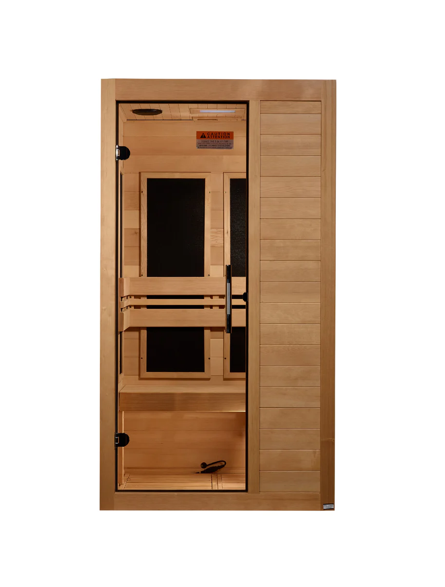 Maxxus S-Line Yoga 1-Person Ultra Low EMF FAR Infrared Sauna – Hemlock