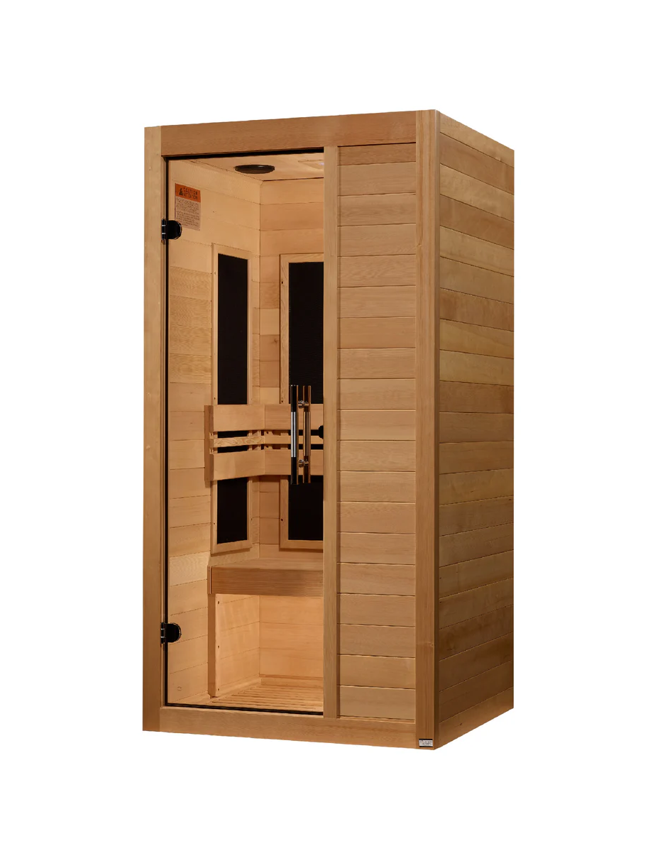 Maxxus S-Line Yoga 1-Person Ultra Low EMF FAR Infrared Sauna – Hemlock