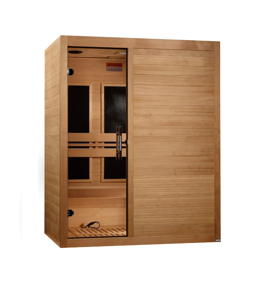 Maxxus S-Line Yoga 3-Person Ultra Low EMF FAR Infrared Sauna – Hemlock