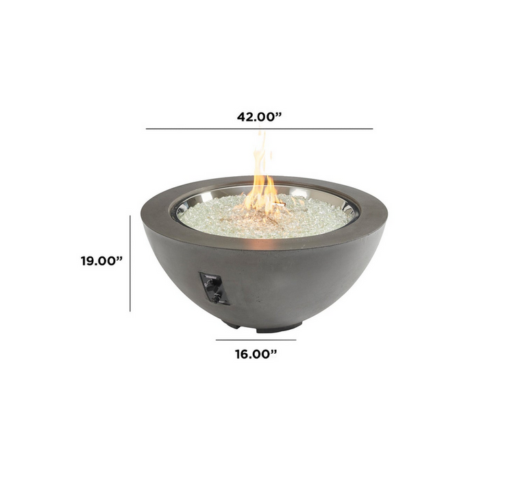 The Outdoor GreatRoom Company Midnight Mist Cove 42" Round Gas Fire Pit Bowl - CV-30MM