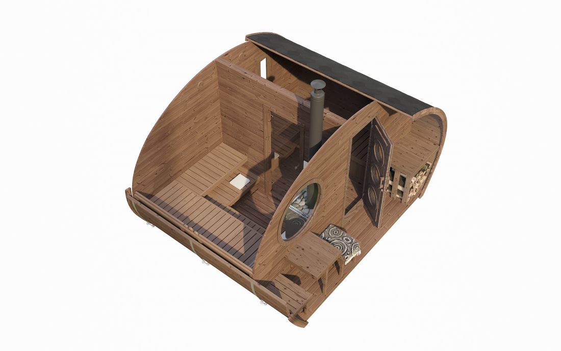 SaunaLife Model G11 Garden-Series Outdoor Home Sauna Kit -2 Room Sauna -  SL-MODELG11