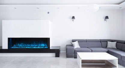 Modern Flames Landscape Pro Multi 56 Floating Mantel Set – Weathere Walnut, Wall-Mounted – WMC-56LPM-WW