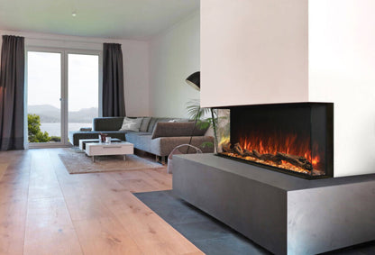 Modern Flames Landscape Pro Multi 56 Floating Mantel Set – Weathere Walnut, Wall-Mounted – WMC-56LPM-WW