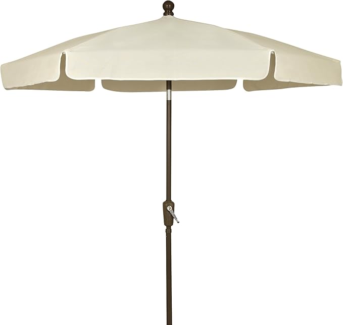 FiberBuilt Garden Umbrella with Crank Lift, 7.5 Foot Teal Canopy and Champagne Bronze Pole - 7GCRCB-Teal