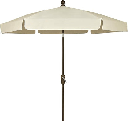 FiberBuilt Garden Umbrella with Crank Lift, 7.5 Foot Teal Canopy and Champagne Bronze Pole - 7GCRCB-Teal