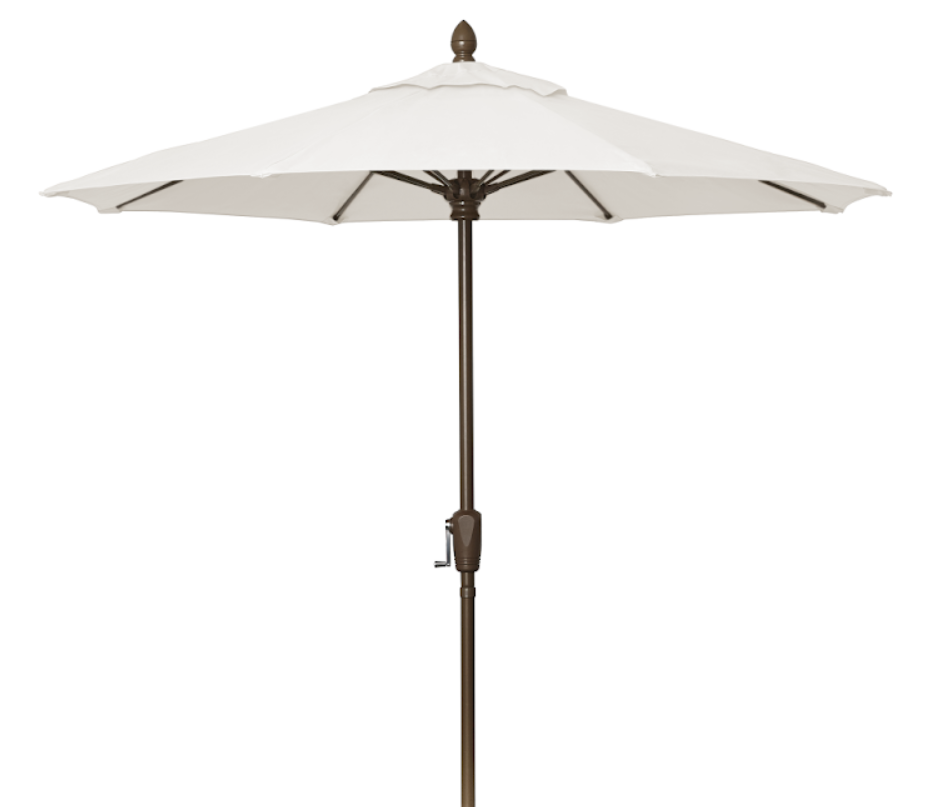 FiberBuilt Market Umbrella with Crank Lift, 7.5 Foot Antique Beige Marine Grade Canopy and Champagne Bronze Pole - 7MCRCB-8600