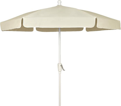 FiberBuilt Garden Umbrella with Crank Lift, 7.5 Foot Navy Blue Canopy and White Pole - 7GCRW-Navy Blue