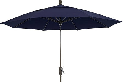 FiberBuilt Patio Umbrella with Crank Lift, 7.5 Foot Beige Canopy and Champagne Bronze Pole - 7HCRCB-Beige