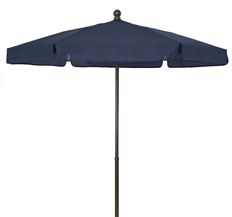 FiberBuilt Garden Umbrella with Push Up & Pin Lift, 7.5 Foot Burgundy Canopy and Champagne Bronze Pole - 7GPUCB-Burgundy