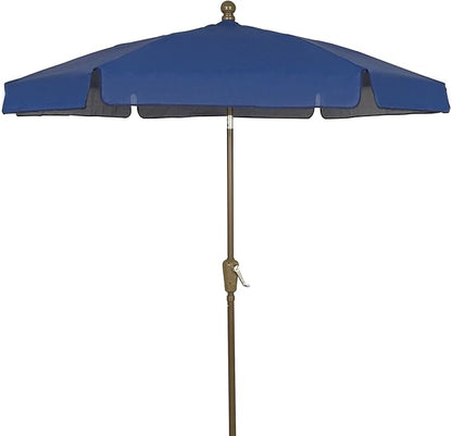 FiberBuilt Garden Umbrella with Crank Lift, 7.5 Foot Teal Canopy and Champagne Bronze Pole - 7GCRCB-Teal