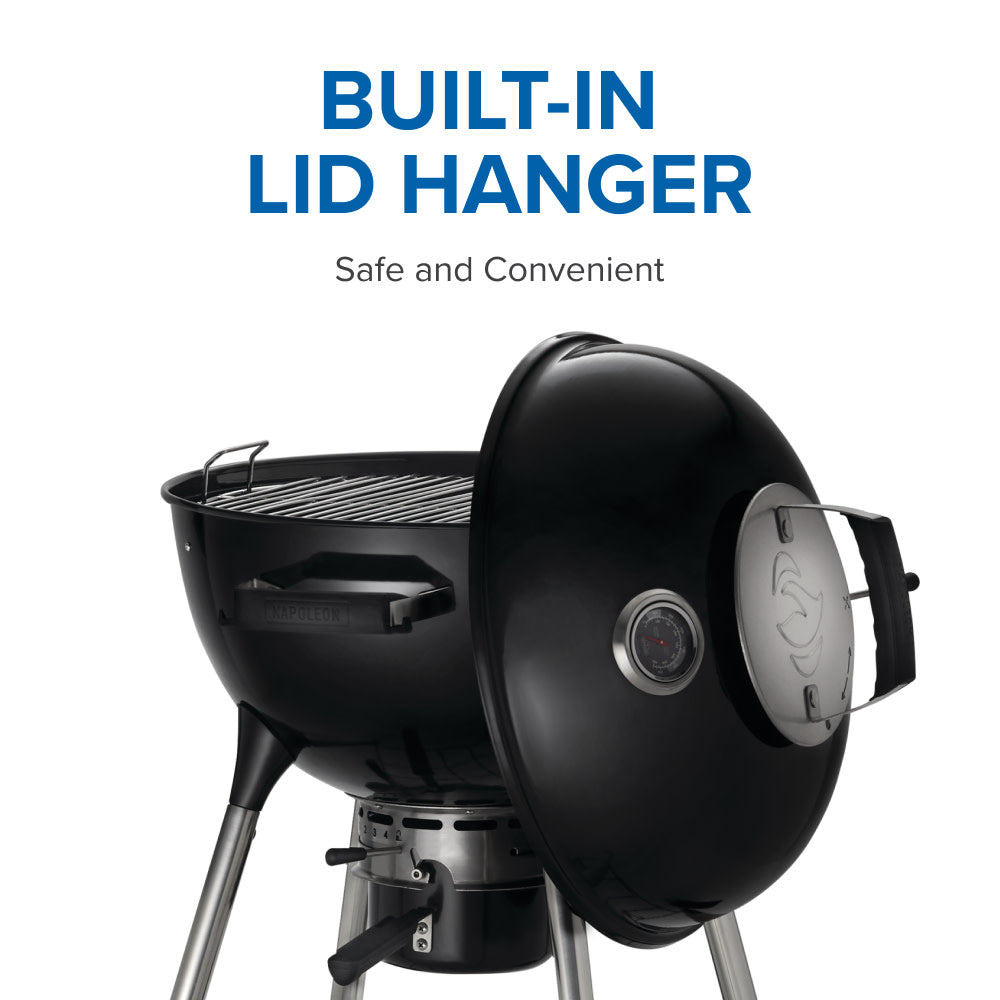 Napoleon NK18 Charcoal Kettle Grill, Black - NK18K-LEG-3