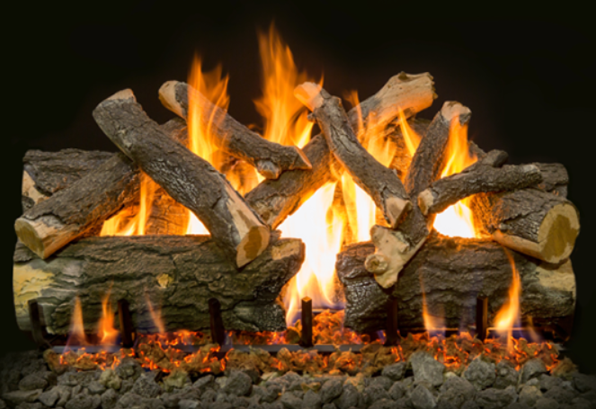 Isokern Arizona Weathered Oak Charred Vented Log Set for Magnum and Standard Fireplaces, 24" to 36"