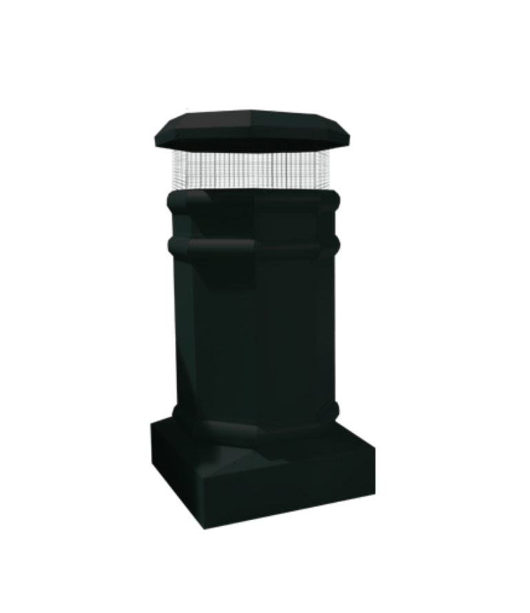 Isokern Ontario 38" Decorative Steel Chimney Pot - SQOCT-2138-TC