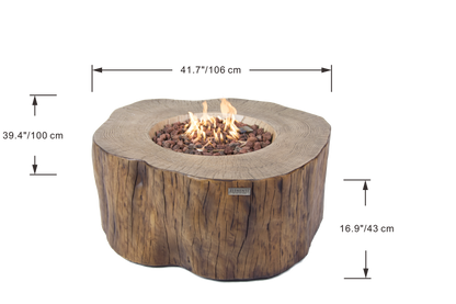 ELEMENTI - Manchester 42 Concrete Fire Table- Red wood - OFG145RW