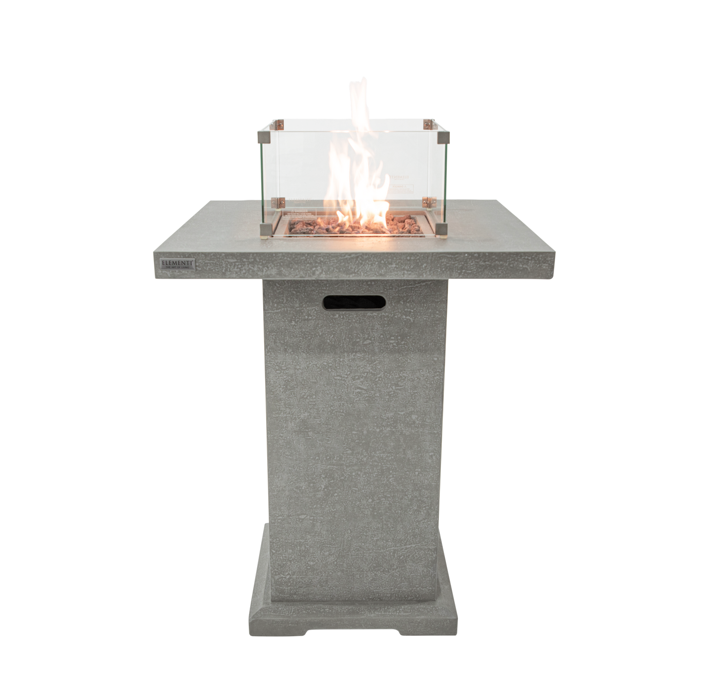 ELEMENTI - Montreal 34 Bar Height Concrete Fire Table - Light Gray - OFG221LG