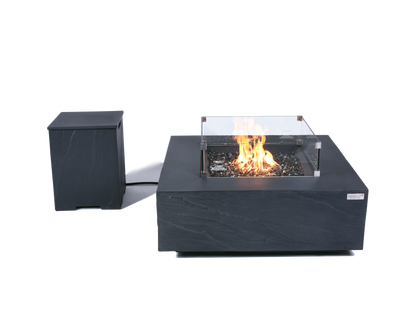 ELEMENTI  - Roraima 40 Sandstone Fire Table - Slate Black - OFG411SL