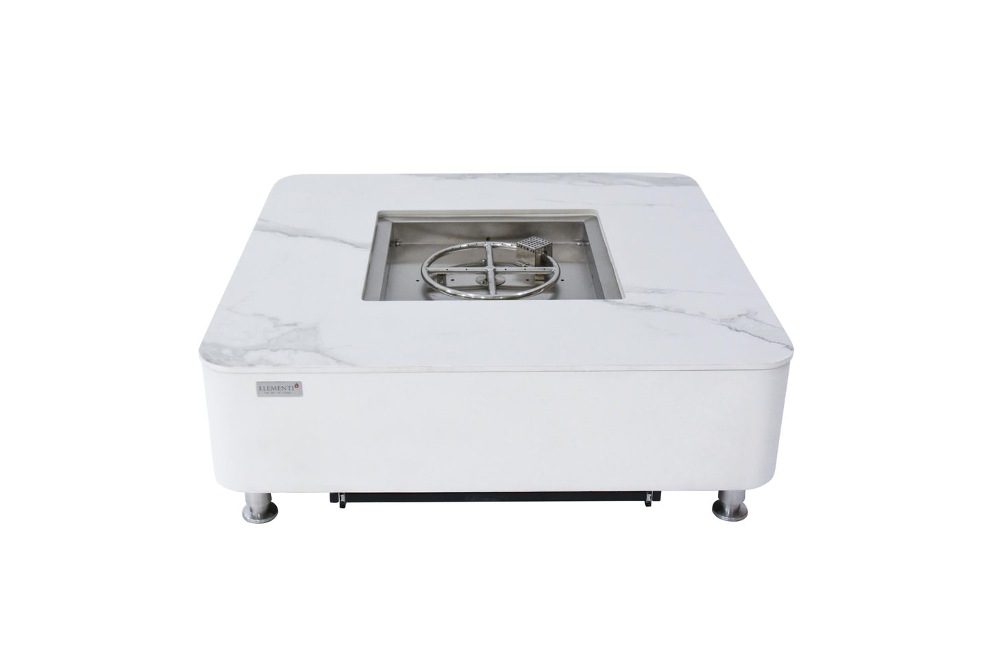 ELEMENTI - Annecy 42 Porcelain Top Fire Table - Bianco White - OFP101BW