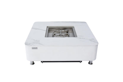 ELEMENTI - Annecy 42 Porcelain Top Fire Table - Bianco White - OFP101BW