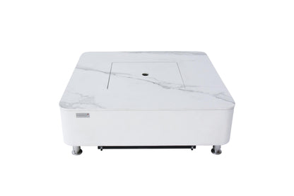 ELEMENTI - Annecy 42 Porcelain Top Fire Table - Bianco White - OFP101BW