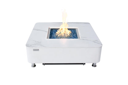 ELEMENTI - Annecy 42 Porcelain Top Fire Table - Bianco White - OFP101BW