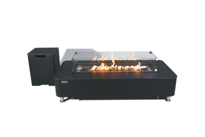 ELEMENTI - Valencia 62 Marble Porcelain Top Fire Table - Bulgaria Black - OFP102BB