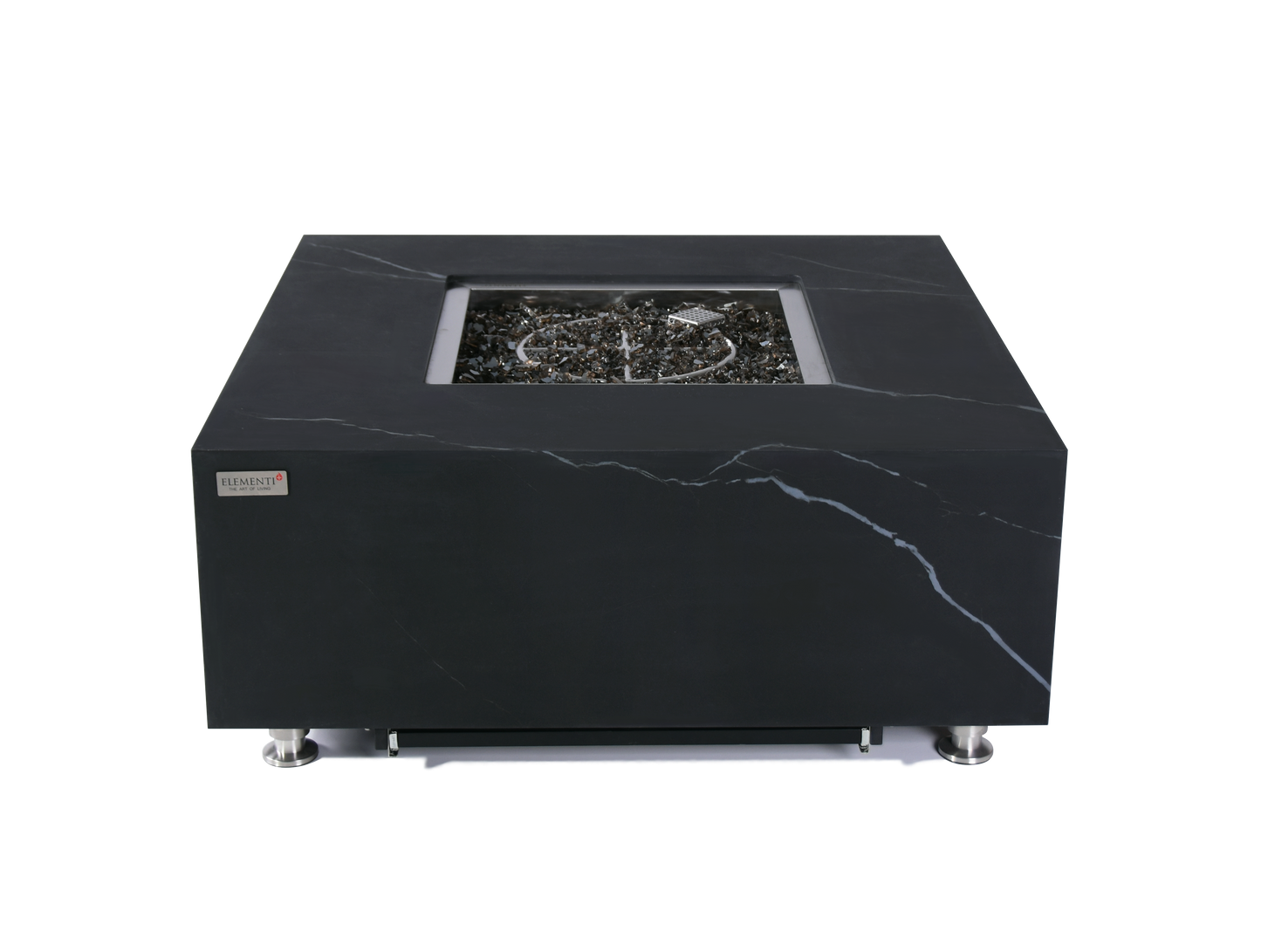 ELEMENTI  -  Sofia 40 Marble Porcelain Fire Table- Bulgaria Black - OFP103BB