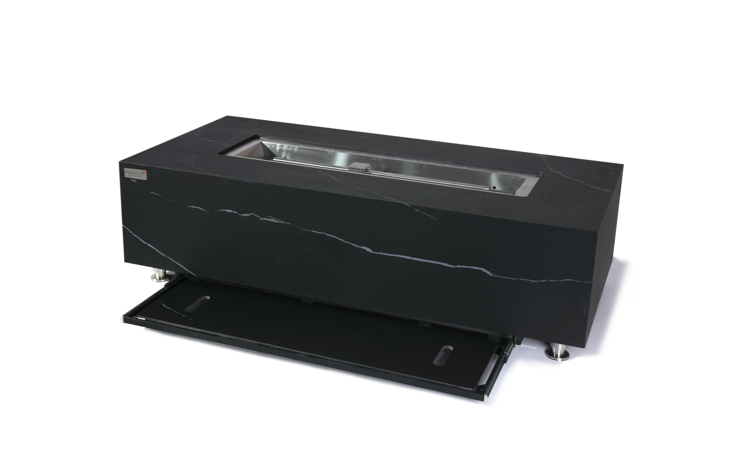 ELEMENTI  -  Varna 60 Marble Porcelain Fire Table - Bulgaria Black - OFP121BB