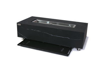 ELEMENTI  -  Varna 60 Marble Porcelain Fire Table - Bulgaria Black - OFP121BB