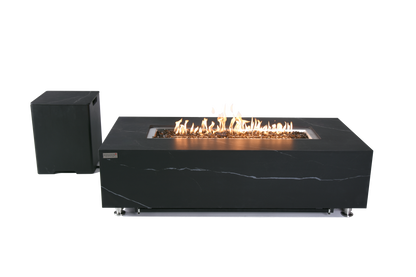 ELEMENTI  -  Varna 60 Marble Porcelain Fire Table - Bulgaria Black - OFP121BB