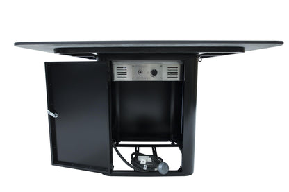 ELEMENTI  -  Brugge 46 Marble Porcelain Dining Table - Bulgaria Black - OFP202BB-LP