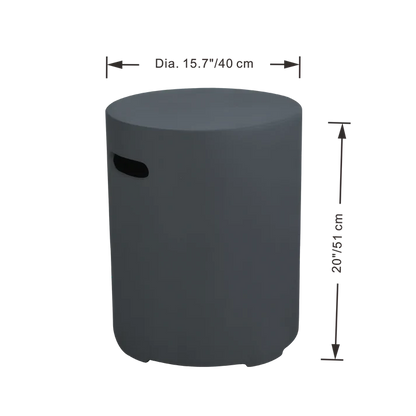 ELEMENTI - Round Tank Cover -20.0H - Light Gray - ONB01-102DG