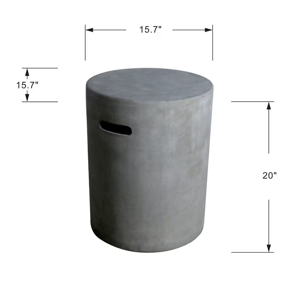 ELEMENTI - Round Tank Cover -20.0H - Light Gray - ONB01-102LG