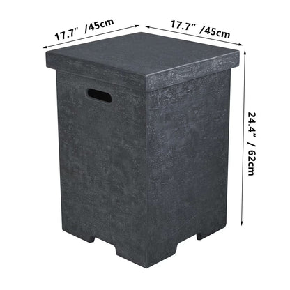ELEMENTI - Square Tank Cover -24.4H - Dark Gray - ONB01-105DG