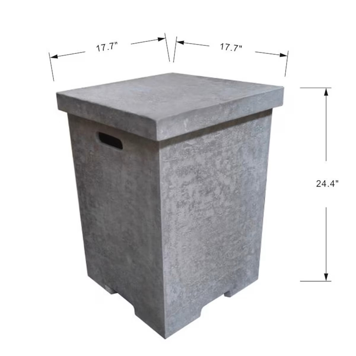 ELEMENTI - Square Tank Cover -24.4H - Light Gray - ONB01-105LG