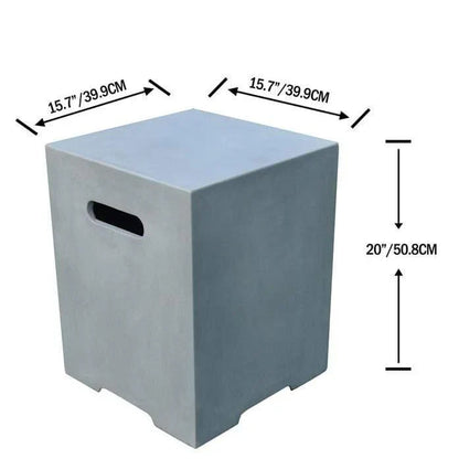 ELEMENTI - Square Tank Cover -20.0H - Light Gray - ONB01-109LG