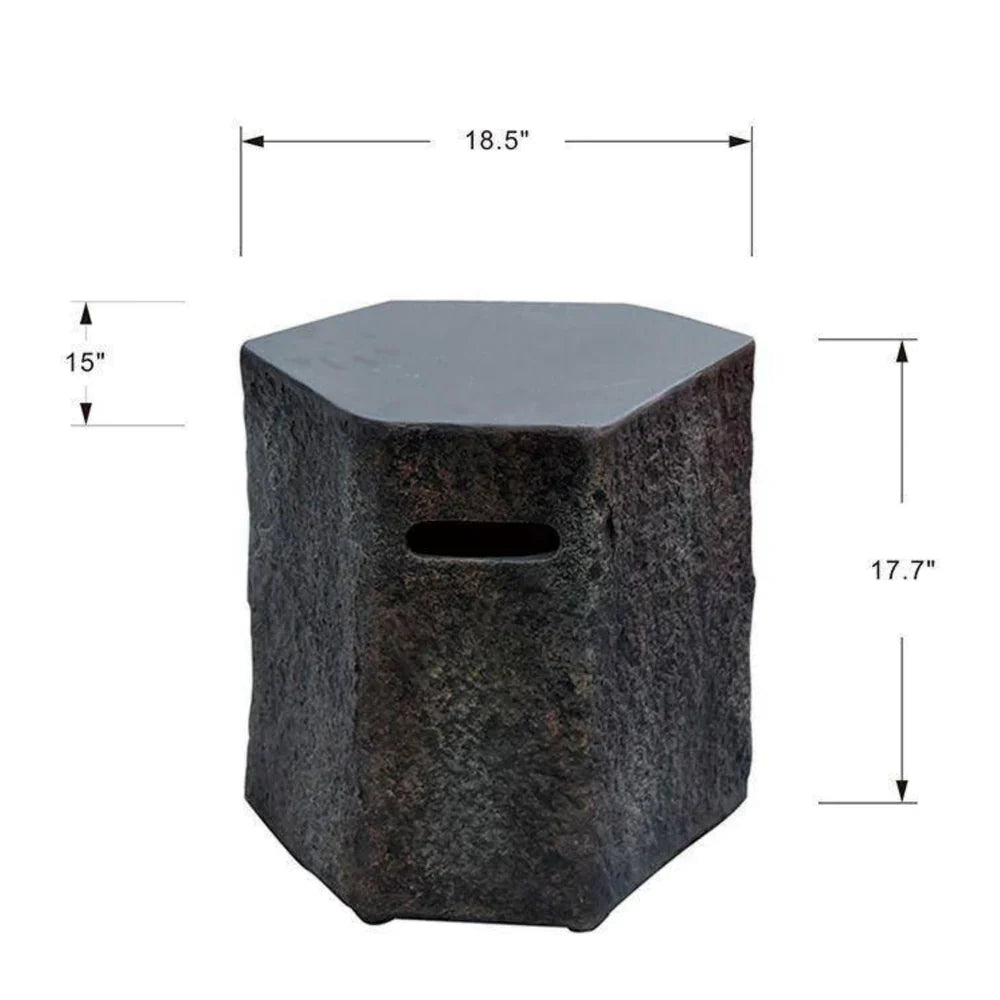 ELEMENTI - Square Tank Cover -20.0H Colors: Light Gray Dark Gray - ONB021