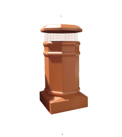 Isokern Ontario 38" Decorative Steel Chimney Pot - SQOCT-2138-TC