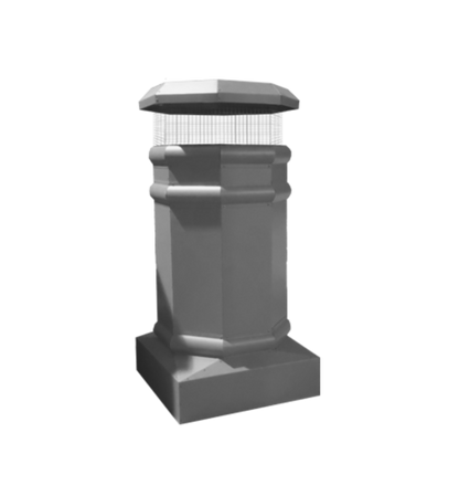 Isokern Ontario 38" Decorative Steel Chimney Pot - SQOCT-2138-TC