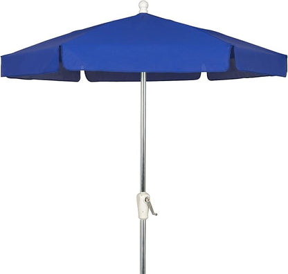FiberBuilt Garden Umbrella with Crank Lift, 7.5 Foot Beige Canopy and Bright Aluminum Pole - 7GCRA-Beige