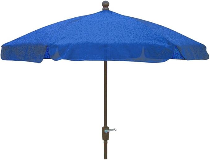 FiberBuilt Garden Umbrella with Crank Lift, 7.5 Foot Teal Canopy and Champagne Bronze Pole - 7GCRCB-Teal