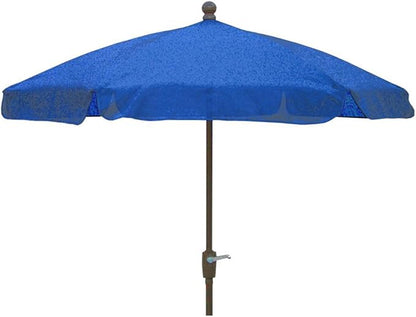 FiberBuilt Garden Umbrella with Crank Lift, 7.5 Foot Teal Canopy and Champagne Bronze Pole - 7GCRCB-Teal