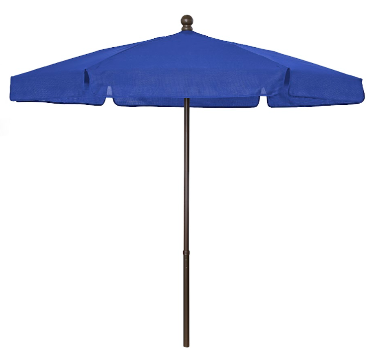 FiberBuilt Garden Umbrella with Push Up & Pin Lift, 7.5 Foot Burgundy Canopy and Champagne Bronze Pole - 7GPUCB-Burgundy