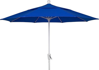 FiberBuilt Patio Umbrella with Crank Lift, 7.5 Foot Navy Blue Canopy and White Pole - 7HCRW-Navy Blue